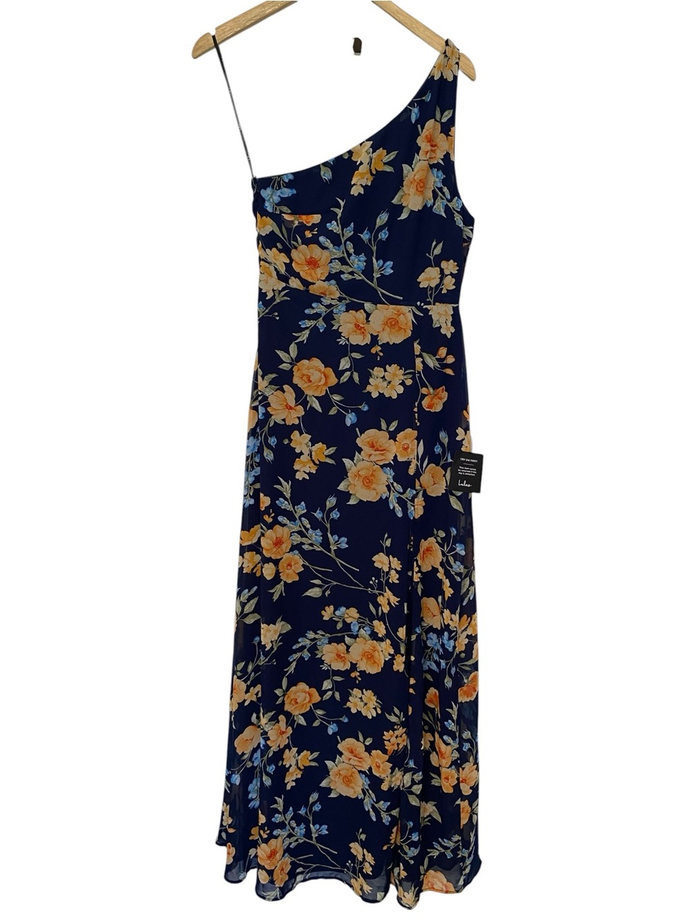 NEW LULUS ONE SHOULDER FLORAL MAXI DRESS SZ SMALL - Picture 2 of 7